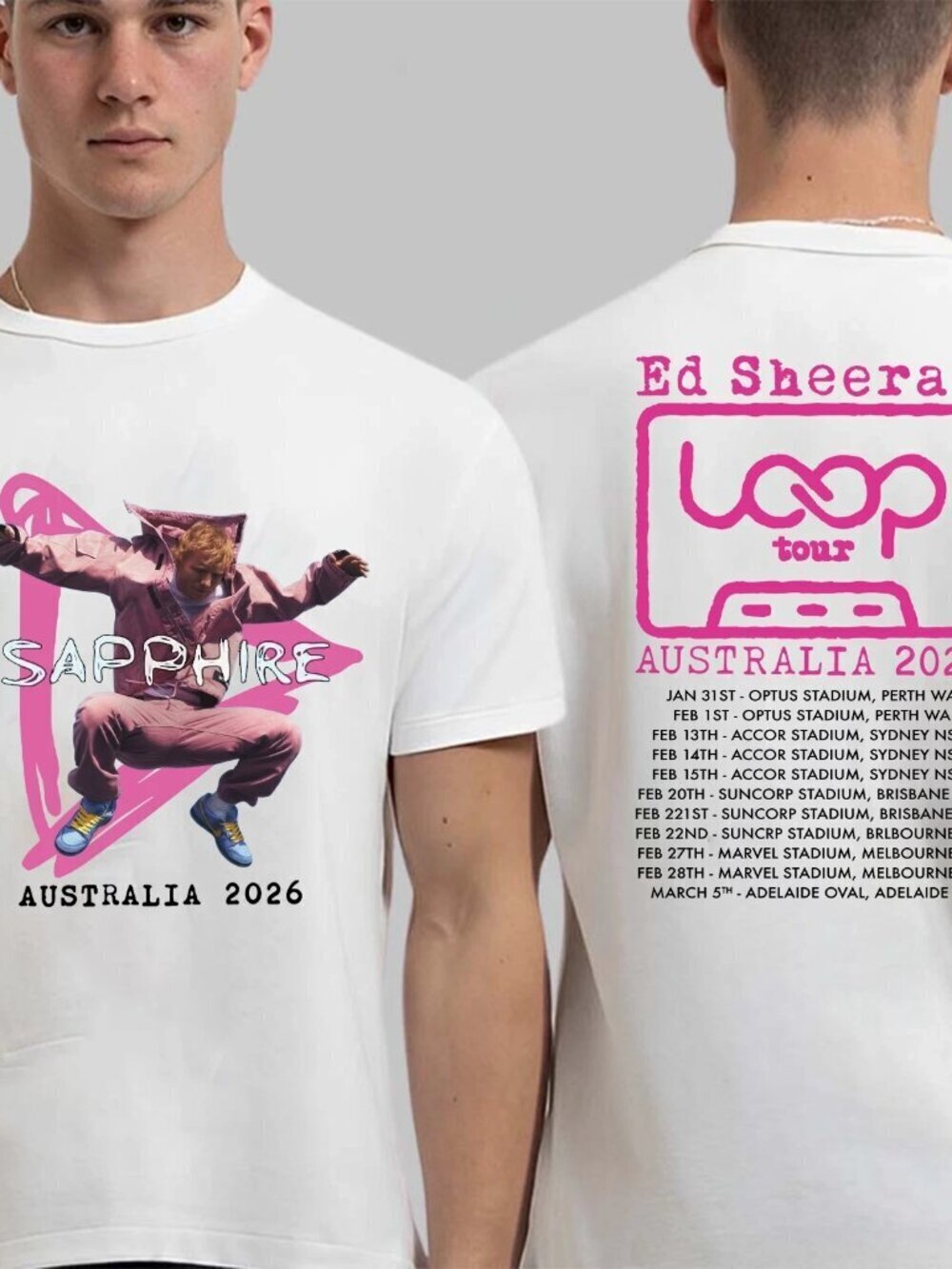 Ed Sheeran Tour Australia 2026 T shirt